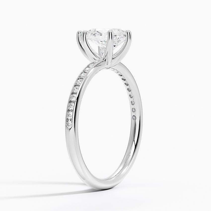 Tabitha Channel Set Diamond Ring Platinum Pear Engagement Ring