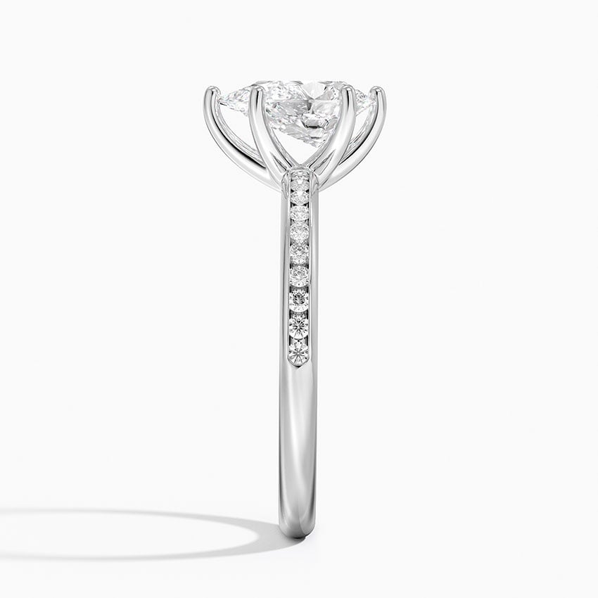 Tabitha Channel Set Diamond Ring Platinum Pear Engagement Ring