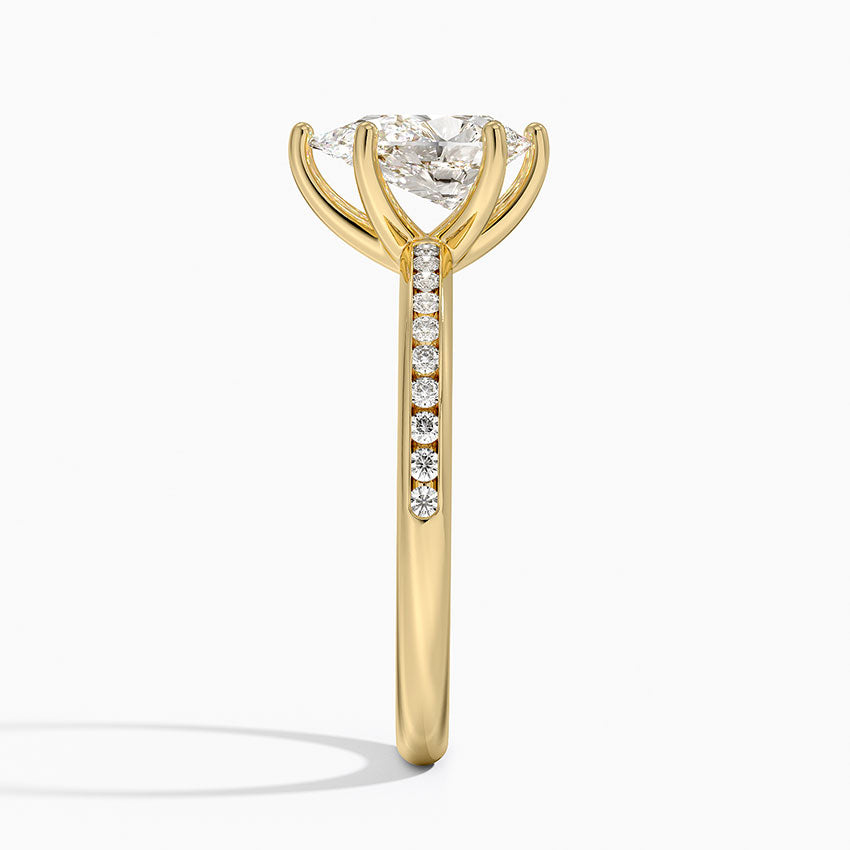 Tabitha Channel Set Diamond Ring Yellow Gold 18k Pear Engagement Ring