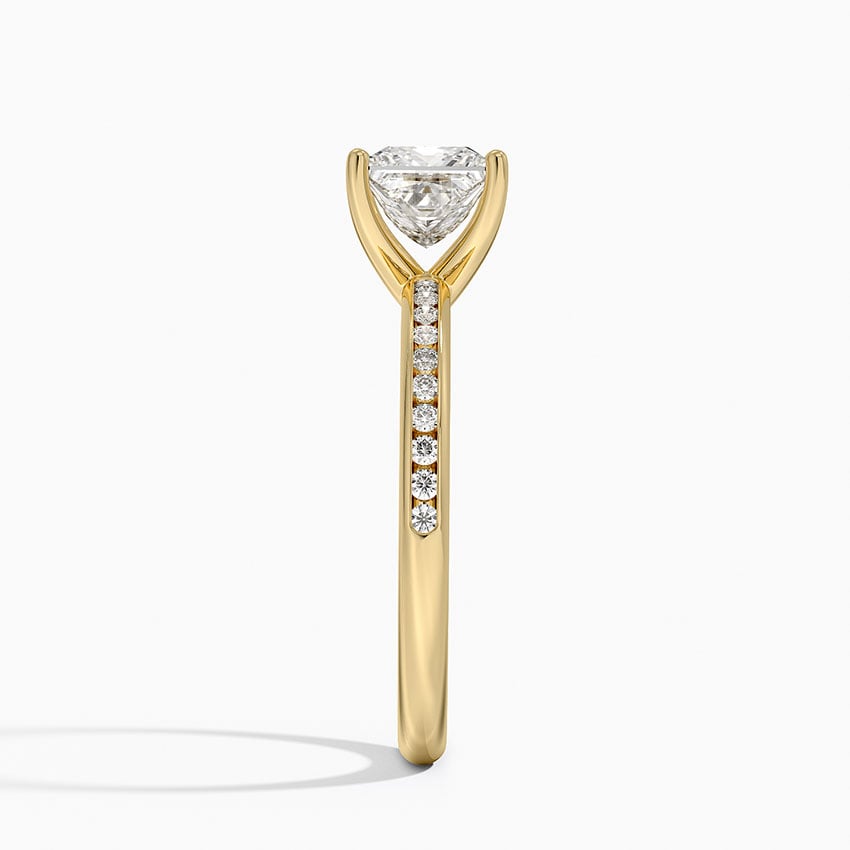Tabitha Channel Set Diamond Ring Yellow Gold 18k Princess Engagement Ring
