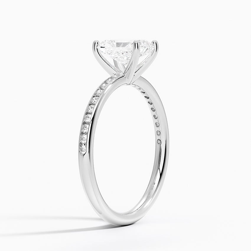 Tabitha Channel Set Diamond Ring Platinum Radiant Engagement Ring