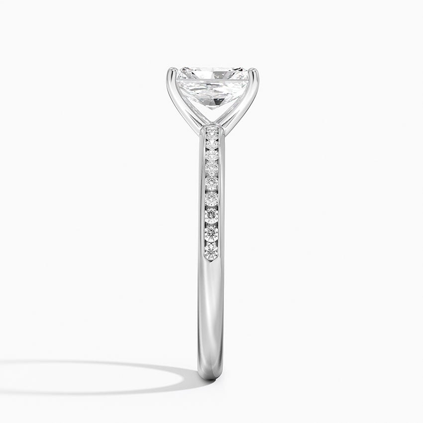 Tabitha Channel Set Diamond Ring Platinum Radiant Engagement Ring