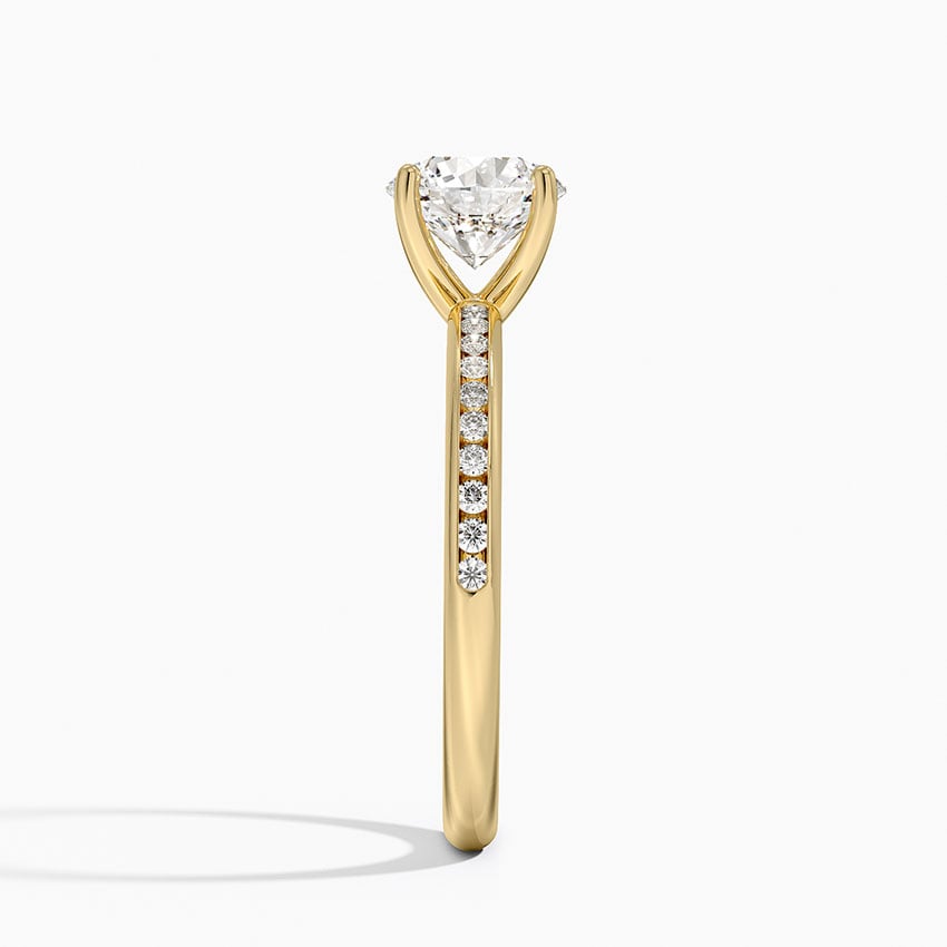 Tabitha Channel Set Diamond Ring Yellow Gold 18k Round Engagement Ring
