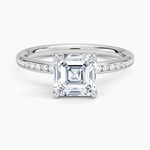 Tabitha Channel Set Diamond Ring Platinum Asscher Engagement Ring