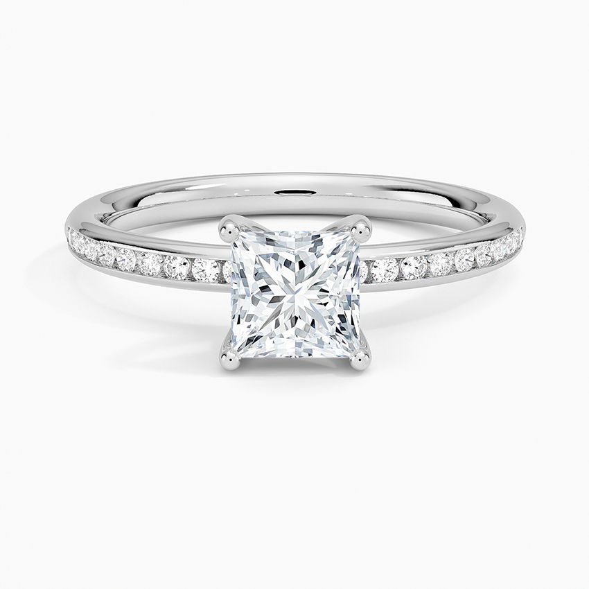 Tabitha Channel Set Diamond Ring Platinum Princess Engagement Ring