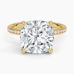 Tabitha Channel Set Diamond Ring Yellow Gold 18k Cushion Engagement Ring