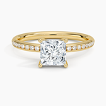 Tabitha Channel Set Diamond Ring Yellow Gold 18k Princess Engagement Ring