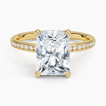 Tabitha Channel Set Diamond Ring Yellow Gold 18k Radiant Engagement Ring
