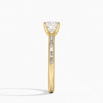Tabitha Channel Set Baguette Diamond Ring Yellow Gold 18k Cushion Engagement Ring