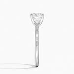 Tabitha Channel Set Baguette Diamond Ring Platinum Cushion Engagement Ring