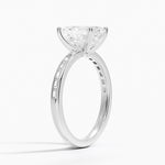 Tabitha Channel Set Baguette Diamond Ring Platinum Emerald Engagement Ring