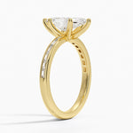 Tabitha Channel Set Baguette Diamond Ring Yellow Gold 18k Marquise Engagement Ring