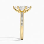 Tabitha Channel Set Baguette Diamond Ring Yellow Gold 18k Marquise Engagement Ring