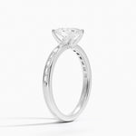 Tabitha Channel Set Baguette Diamond Ring Platinum Oval Engagement Ring