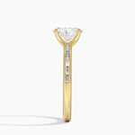 Tabitha Channel Set Baguette Diamond Ring Yellow Gold 18k Oval Engagement Ring