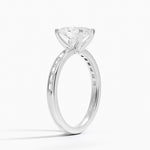 Tabitha Channel Set Baguette Diamond Ring Platinum Oval Engagement Ring