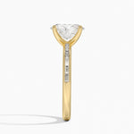 Tabitha Channel Set Baguette Diamond Ring Yellow Gold 18k Oval Engagement Ring