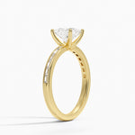 Tabitha Channel Set Baguette Diamond Ring Yellow Gold 18k Princess Engagement Ring