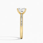 Tabitha Channel Set Baguette Diamond Ring Yellow Gold 18k Radiant Engagement Ring