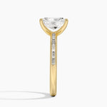 Tabitha Channel Set Baguette Diamond Ring Yellow Gold 18k Radiant Engagement Ring