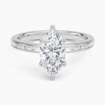 Tabitha Channel Set Baguette Diamond Ring Platinum Marquise Engagement Ring
