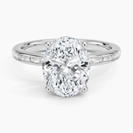 Tabitha Channel Set Baguette Diamond Ring Platinum Oval Engagement Ring