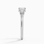 Floating Three Stone Diamond Ring Platinum Cushion Engagement Ring