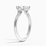 Floating Three Stone Diamond Ring Platinum Marquise Engagement Ring