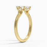 Floating Three Stone Diamond Ring Yellow Gold 18k Marquise Engagement Ring