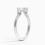 Floating Three Stone Diamond Ring Platinum Oval Engagement Ring