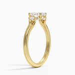 Floating Three Stone Diamond Ring Yellow Gold 18k Oval Engagement Ring