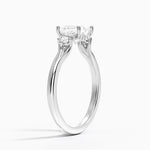Floating Three Stone Diamond Ring Platinum Princess Engagement Ring