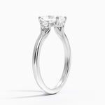Floating Three Stone Diamond Ring Platinum Radiant Engagement Ring
