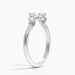 Floating Three Stone Diamond Ring Platinum Round Engagement Ring