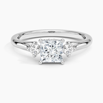 Floating Three Stone Diamond Ring Platinum Princess Engagement Ring