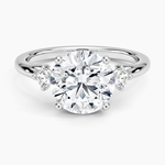 Floating Three Stone Diamond Ring Platinum Round Engagement Ring