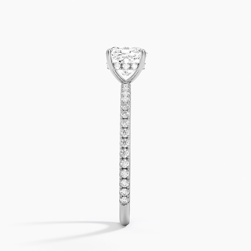 Perfect Fit Three-Quarter Diamond Ring (1/4 ct. tw.) Platinum Cushion Engagement Ring