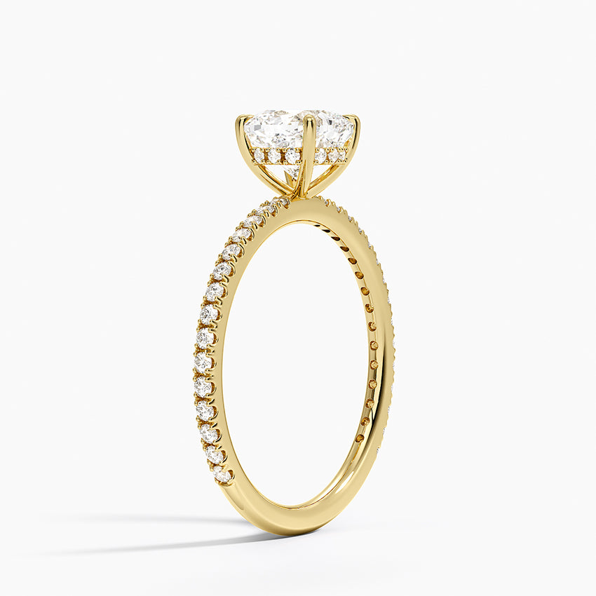 Perfect Fit Three-Quarter Diamond Ring (1/4 ct. tw.) Yellow Gold 18k Cushion Engagement Ring