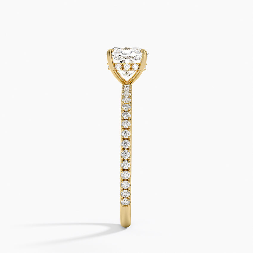 Perfect Fit Three-Quarter Diamond Ring (1/4 ct. tw.) Yellow Gold 18k Cushion Engagement Ring