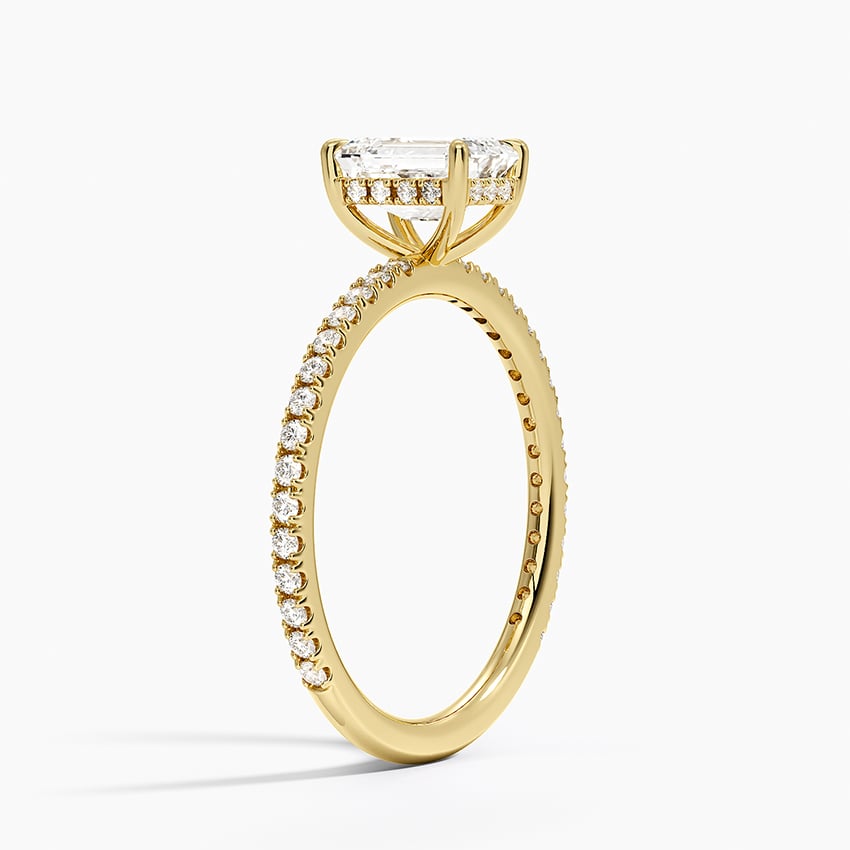 Perfect Fit Three-Quarter Diamond Ring (1/4 ct. tw.) Yellow Gold 18k Emerald Engagement Ring