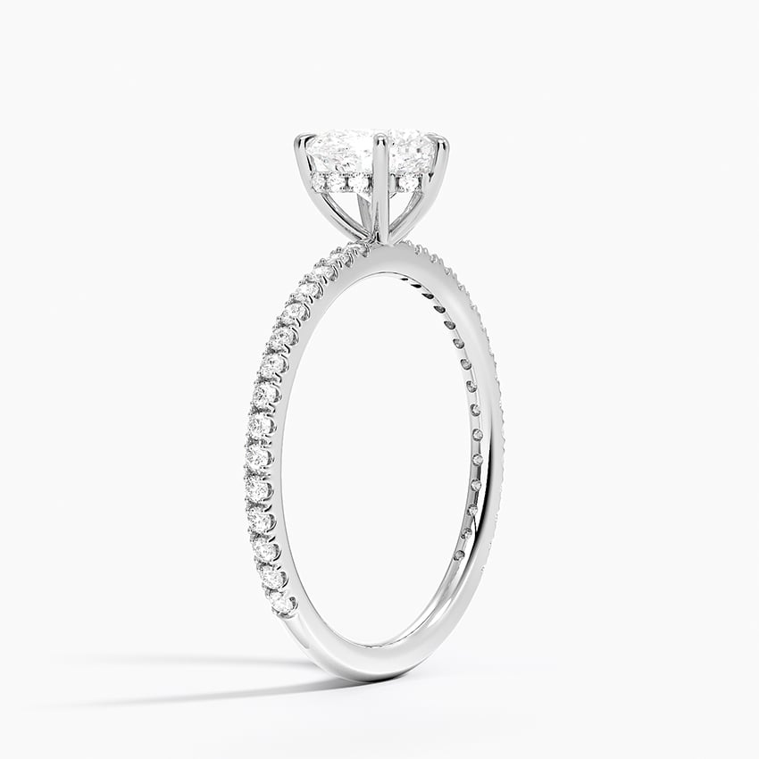 Perfect Fit Three-Quarter Diamond Ring (1/4 ct. tw.) Platinum Heart Engagement Ring