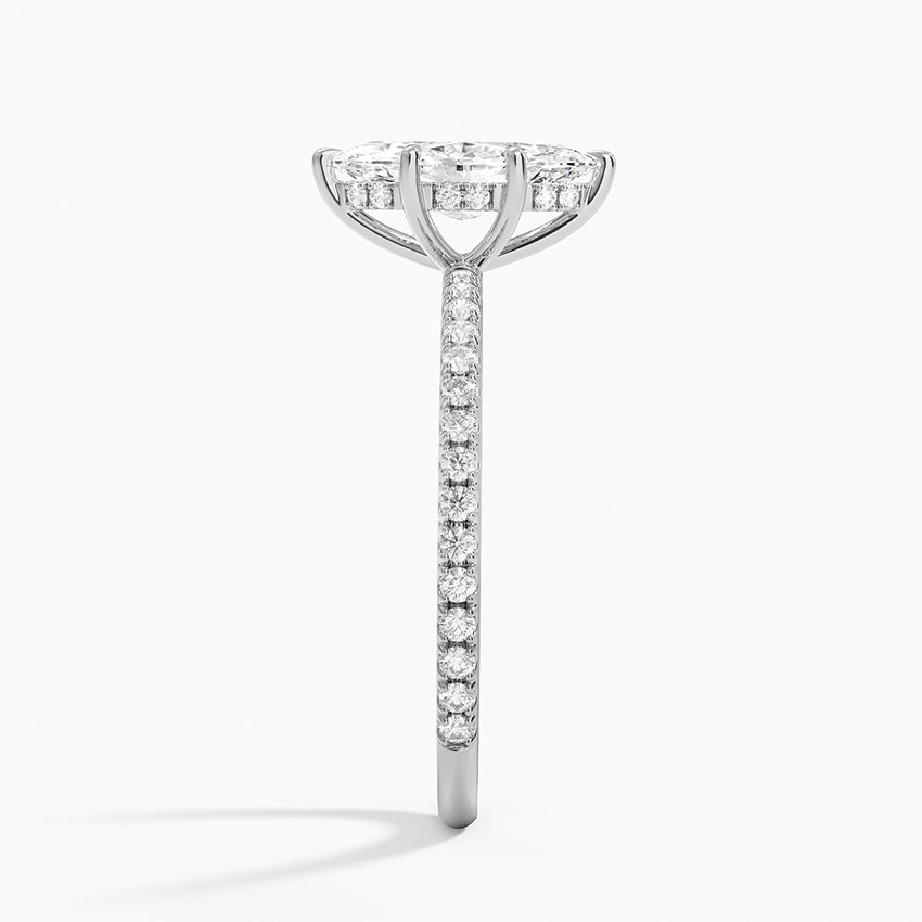 Perfect Fit Three-Quarter Diamond Ring (1/4 ct. tw.) Platinum Marquise Engagement Ring