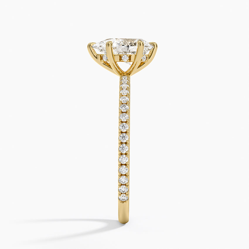 Perfect Fit Three-Quarter Diamond Ring (1/4 ct. tw.) Yellow Gold 18k Pear Engagement Ring