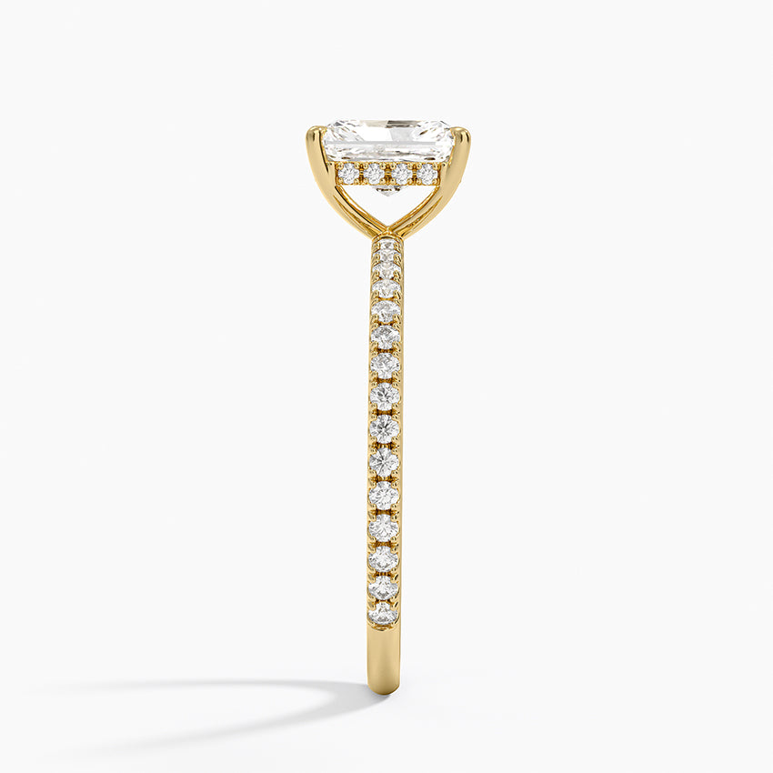 Perfect Fit Three-Quarter Diamond Ring (1/4 ct. tw.) Yellow Gold 18k Radiant Engagement Ring