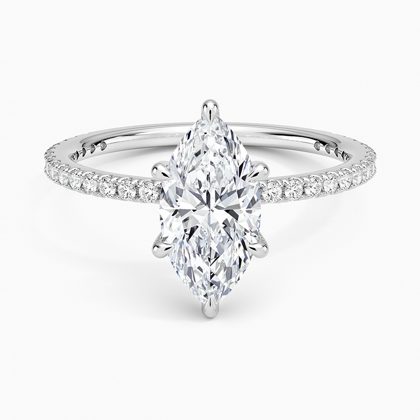 Perfect Fit Three-Quarter Diamond Ring (1/4 ct. tw.) Platinum Marquise Engagement Ring