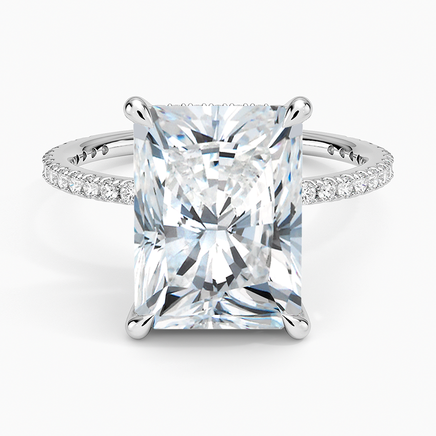 Perfect Fit Three-Quarter Diamond Ring (1/4 ct. tw.) Platinum Radiant Engagement Ring