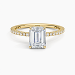 Perfect Fit Three-Quarter Diamond Ring (1/4 ct. tw.) Yellow Gold 18k Emerald Engagement Ring