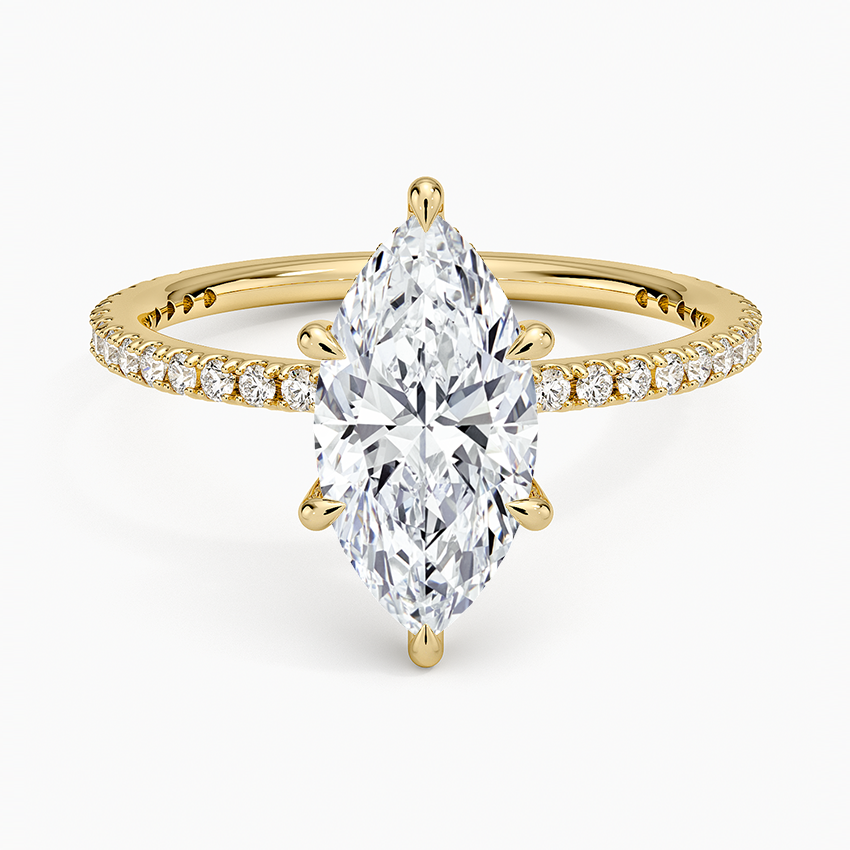 Perfect Fit Three-Quarter Diamond Ring (1/4 ct. tw.) Yellow Gold 18k Marquise Engagement Ring