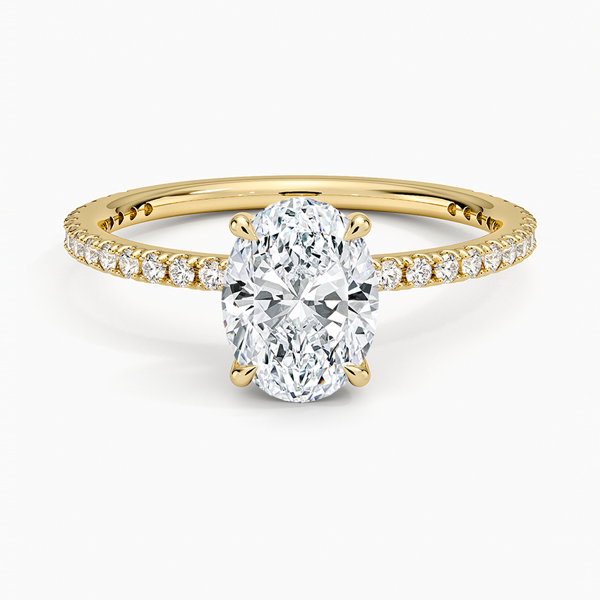 Perfect Fit Three-Quarter Diamond Ring (1/4 ct. tw.) Yellow Gold 18k Oval Engagement Ring