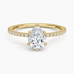 Perfect Fit Three-Quarter Diamond Ring (1/4 ct. tw.) Yellow Gold 18k Pear Engagement Ring